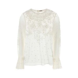 Bode Women White Mesh Middlemist Blouse